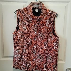 Ladies Paisley Quilted Vest- Size S
